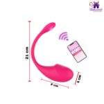 Esta imagen describe las Medidas y Características del Vibrador Luxe App Recargable