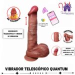 Esta imagen describe las Medidas y Características del Vibrador Telescópico Quantum